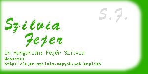 szilvia fejer business card