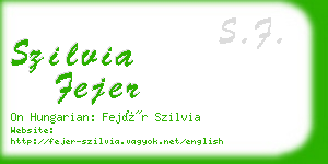 szilvia fejer business card